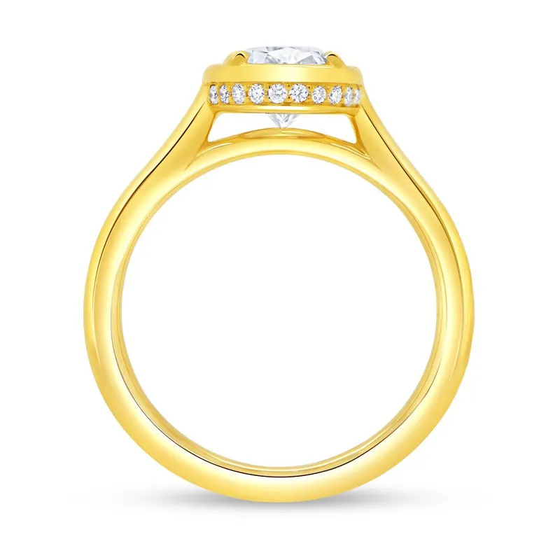 0.09ctw Oval Bezel Engagement Ring