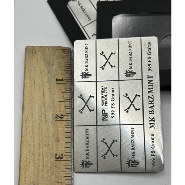 1 Oz North View Products & MK BARZ "Silver Credit Card" Bar .999 FS