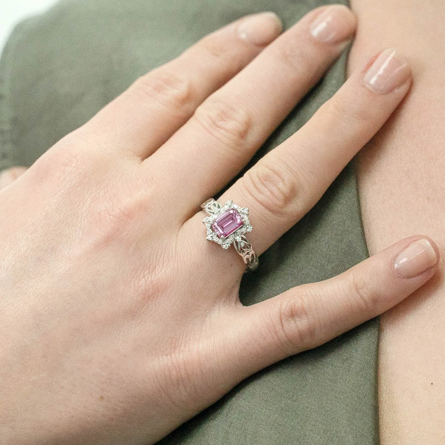 1.19 d.e.w cts Bridget Moissanite Ring