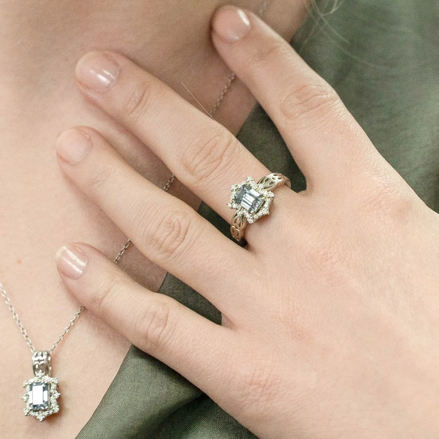 1.19 d.e.w cts Bridget Moissanite Ring