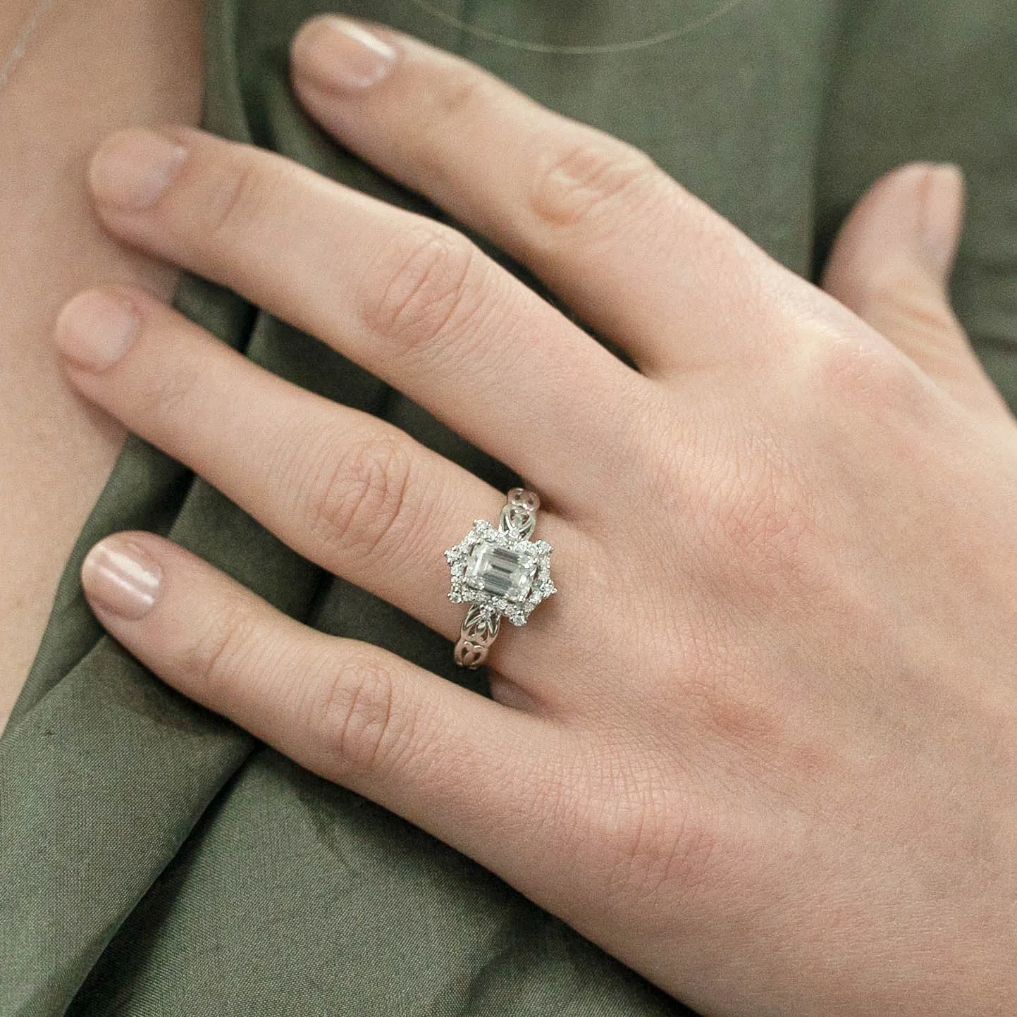 1.19 d.e.w cts Bridget Moissanite Ring