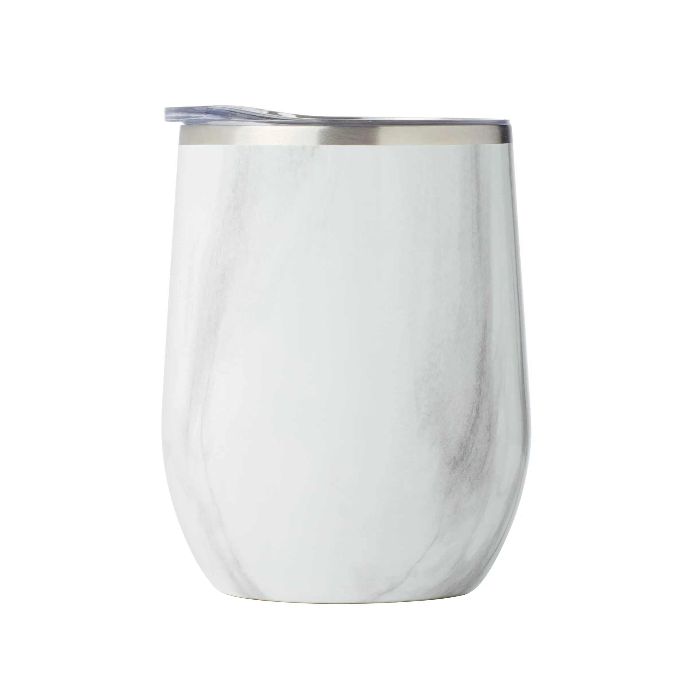12 Oz White Marble Wine Tumbler