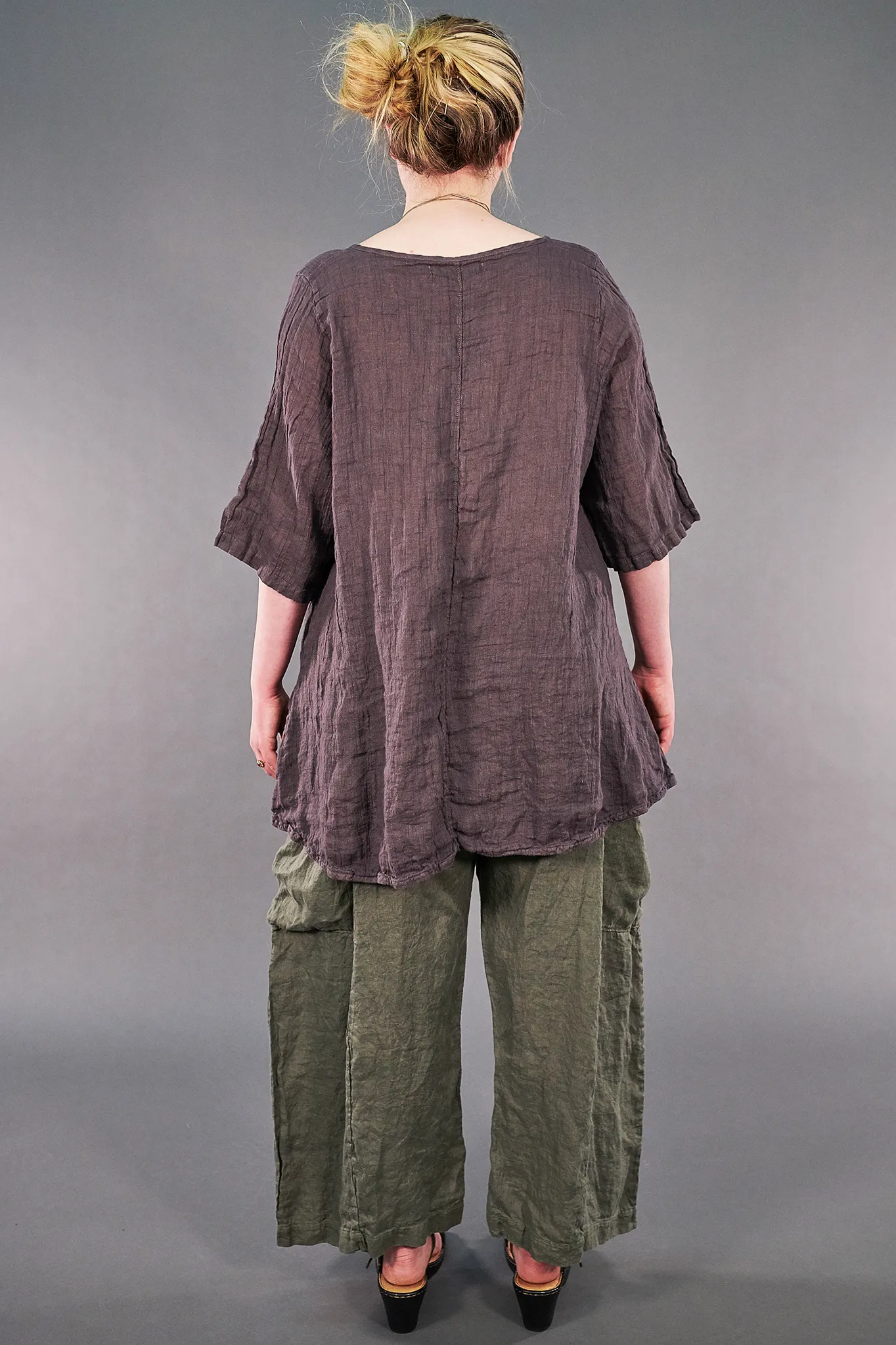 1210 Linen Simple Tunic Flint-P