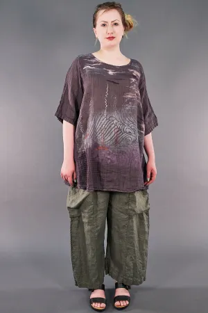 1210 Linen Simple Tunic Flint-P
