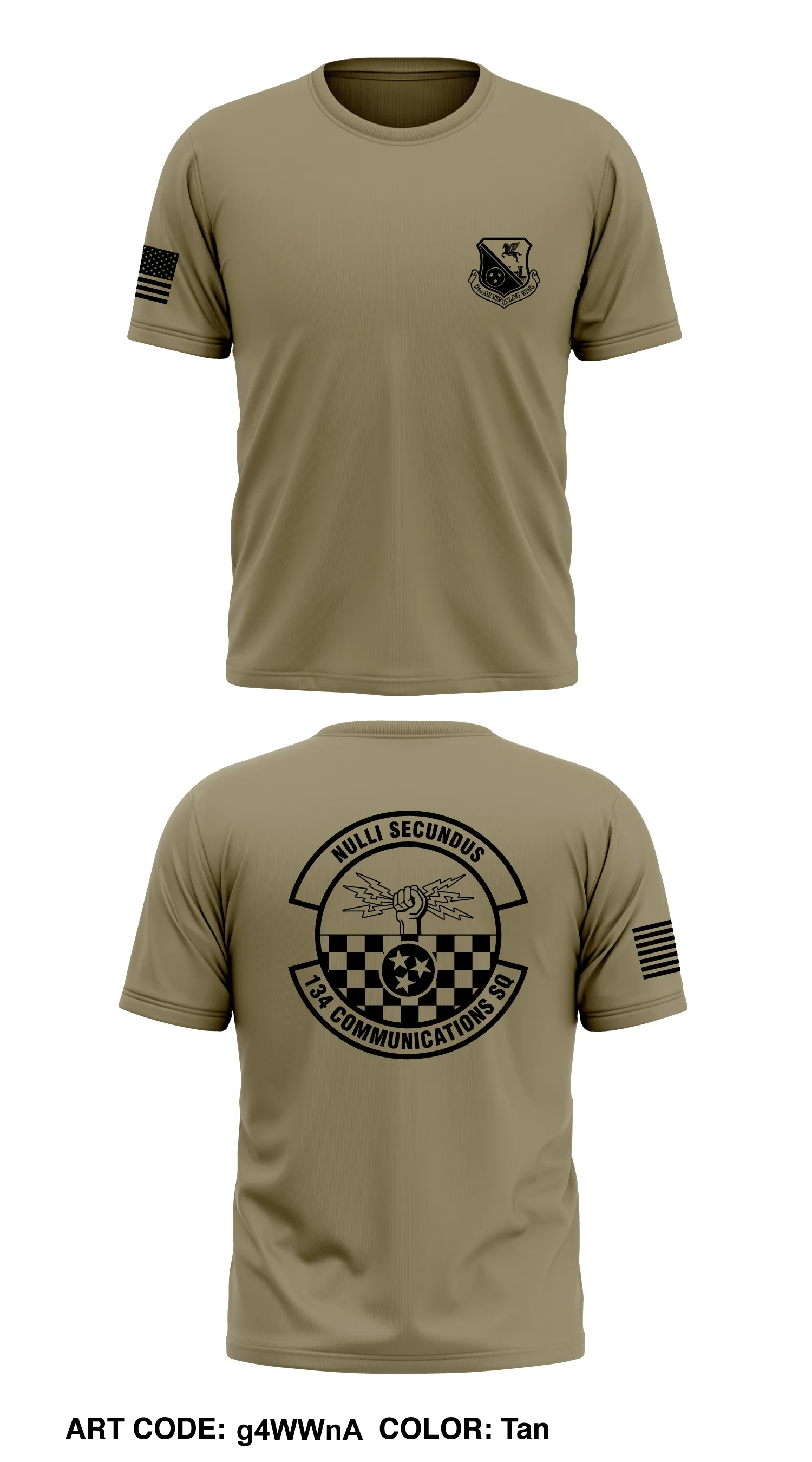 134th Communications Sq Core Men's SS Performance Tee - g4WWnA