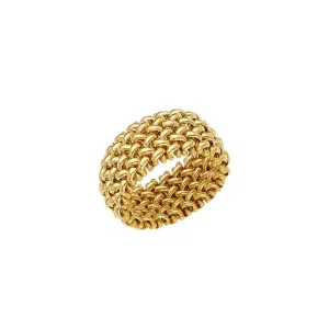 14 Karat Yellow Gold Mesh Ring