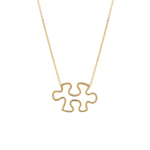 14k Gold Open Puzzle Piece Necklace