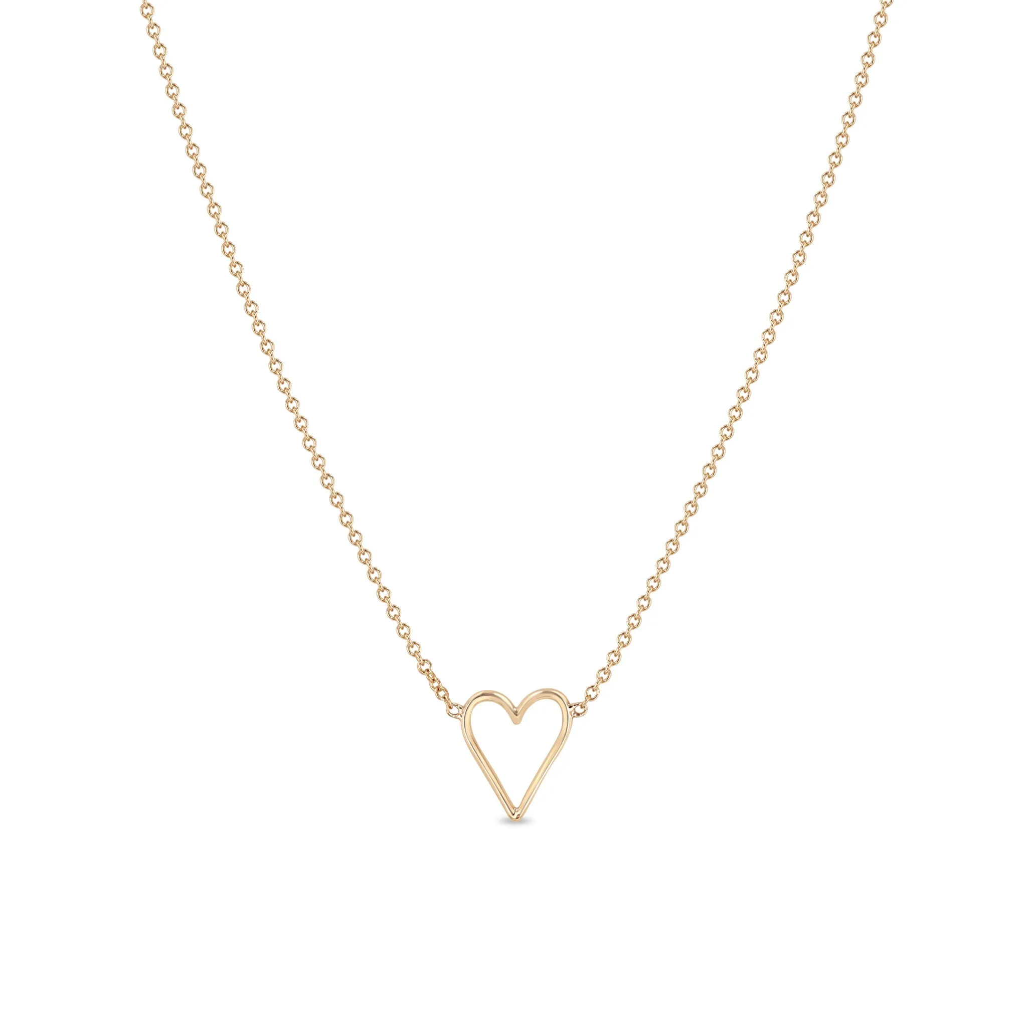 14k Tiny Open Heart Necklace