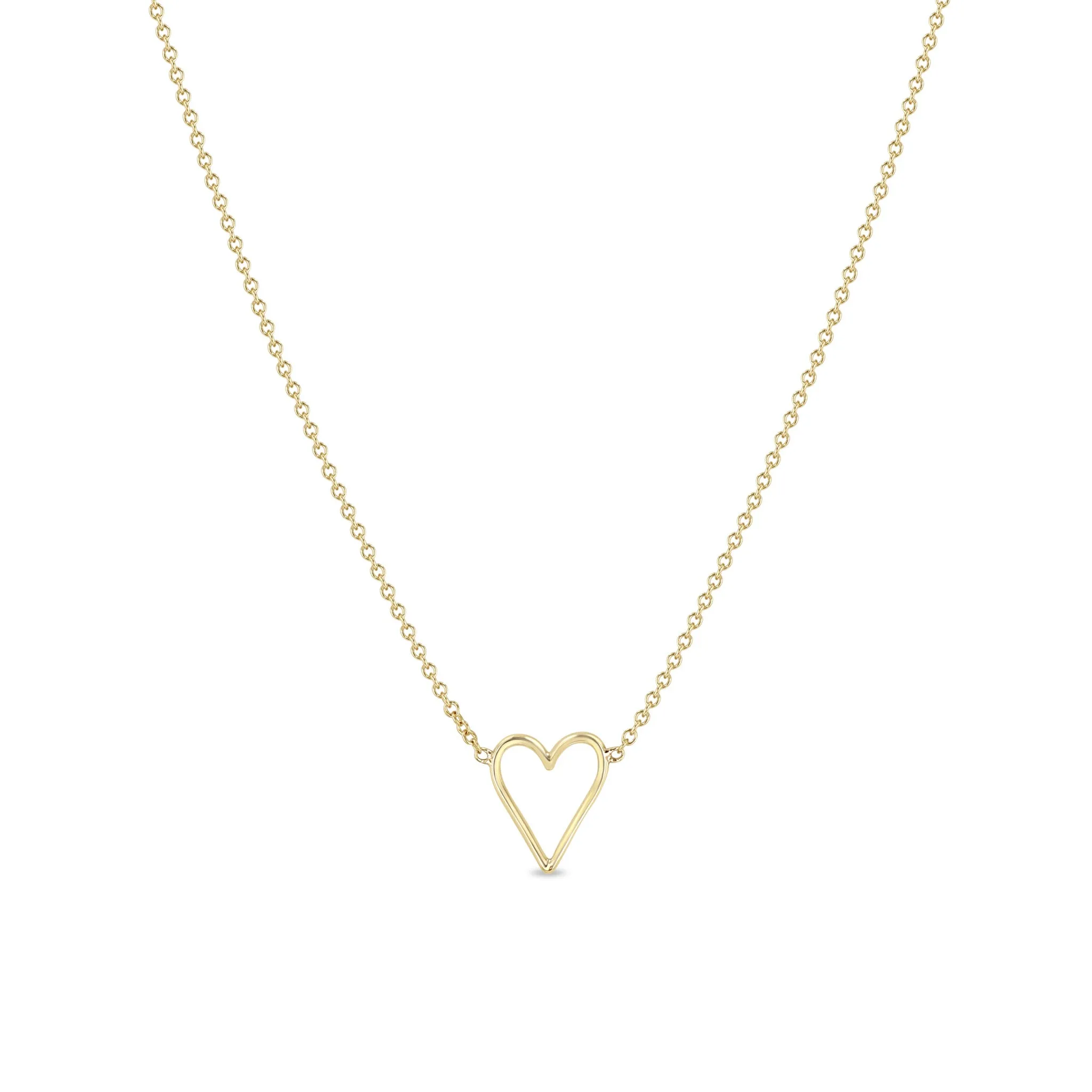 14k Tiny Open Heart Necklace