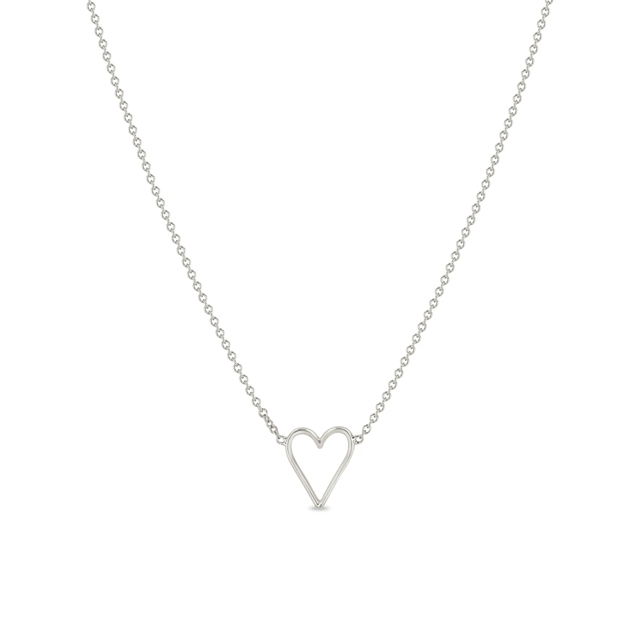 14k Tiny Open Heart Necklace