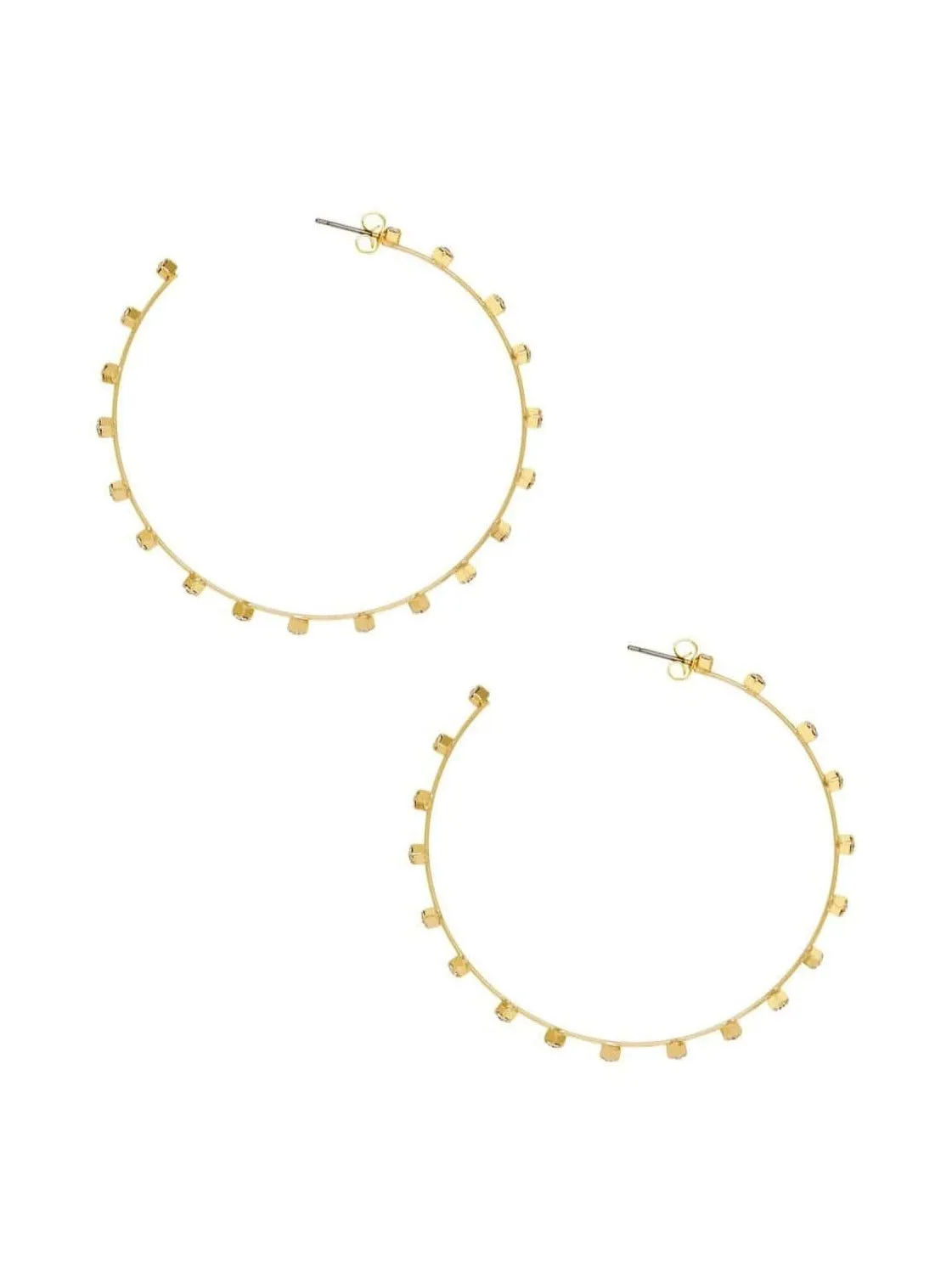 18k Crystal Simple Hoop Earrings