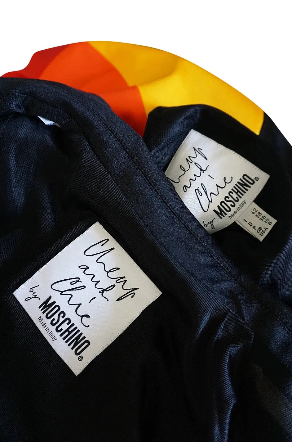 1980s Moschino Cheap & Chic Rainbow Colored Dress & Jacket