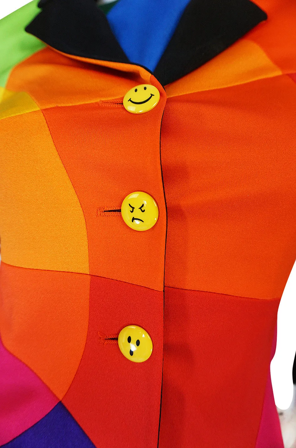 1980s Moschino Cheap & Chic Rainbow Colored Dress & Jacket