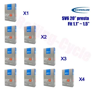 1pack - 4pack Schwalbe SV6 Presta FV 40mm 20 x 1.1~1.5 406 Tubes Dahon BMX Bike