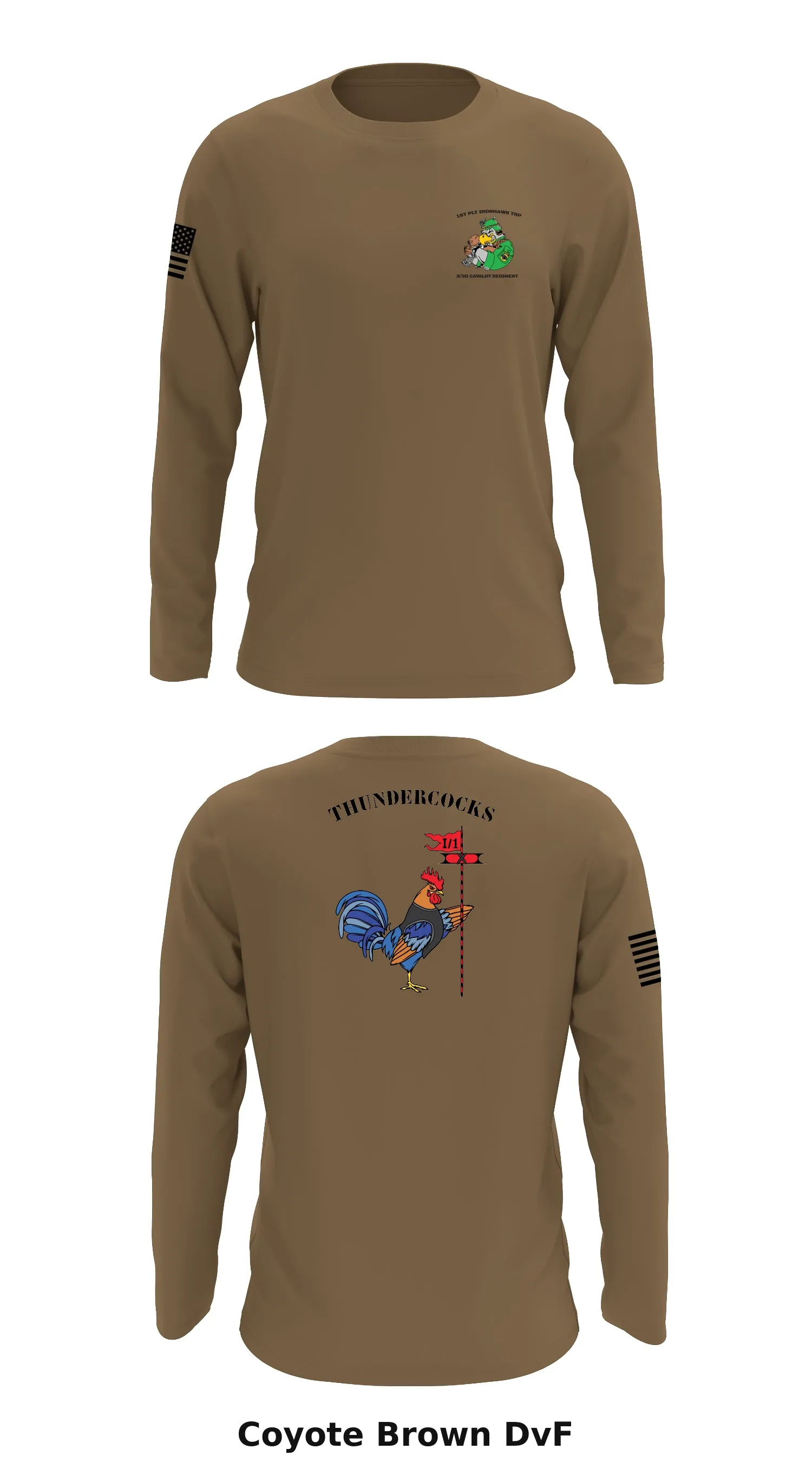 1ST PLATOON IRONHAWK TROOP STORE 1 Core Men's LS Performance Tee - DvF