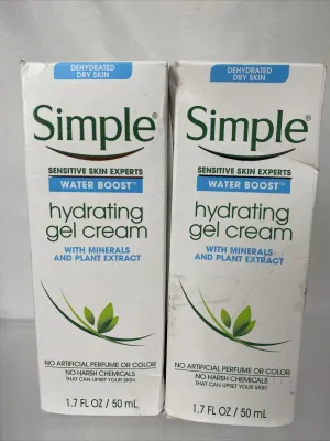 (2) Simple Water Boost Hydrating Gel Cream Face Moisturizer 1.7 oz