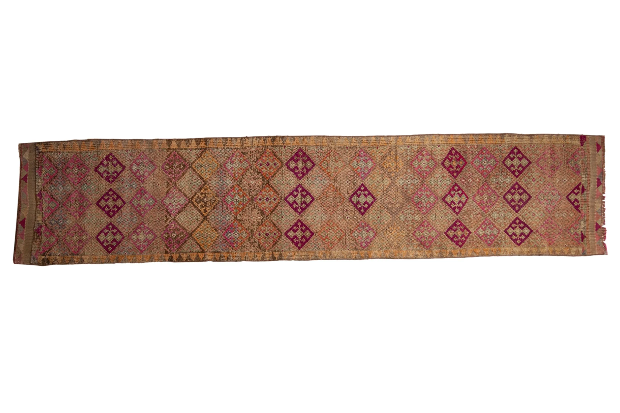 2.5x12.5 Vintage Distressed Kurd Rug Runner