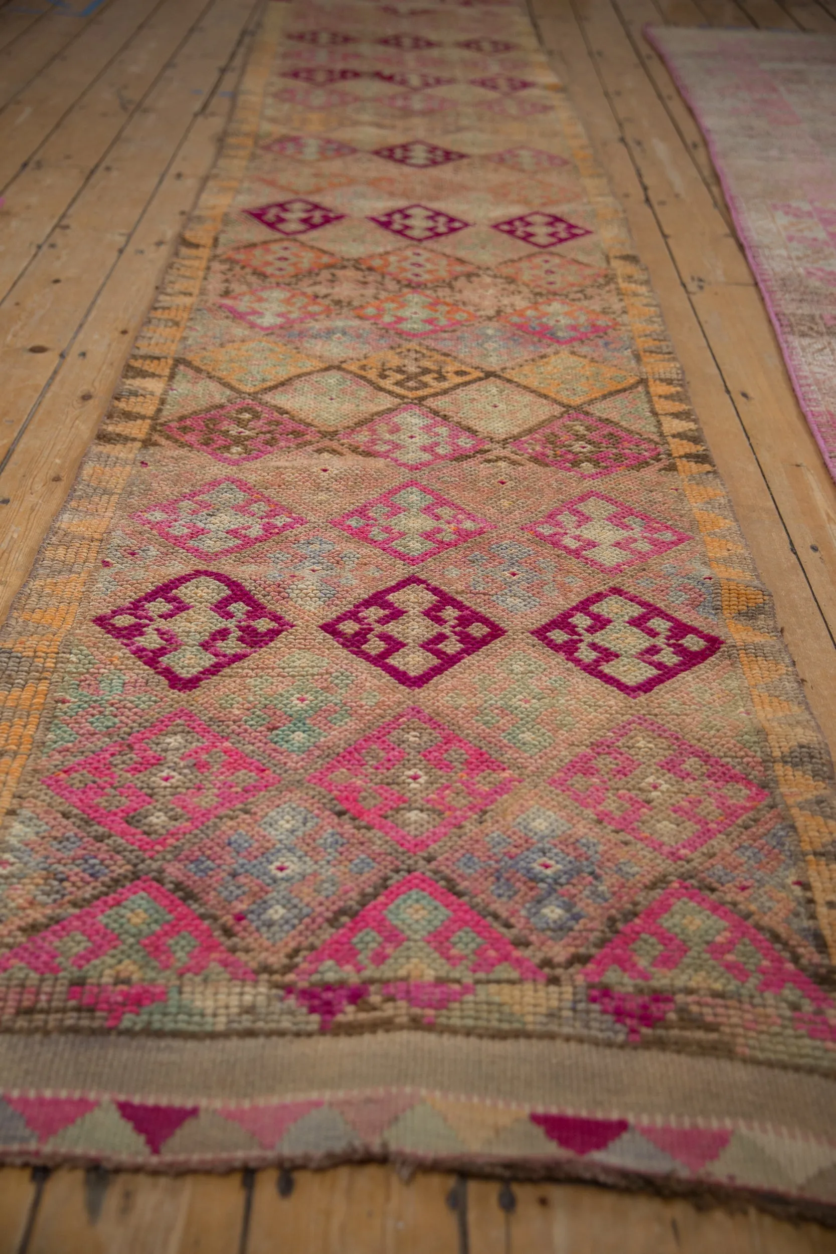 2.5x12.5 Vintage Distressed Kurd Rug Runner