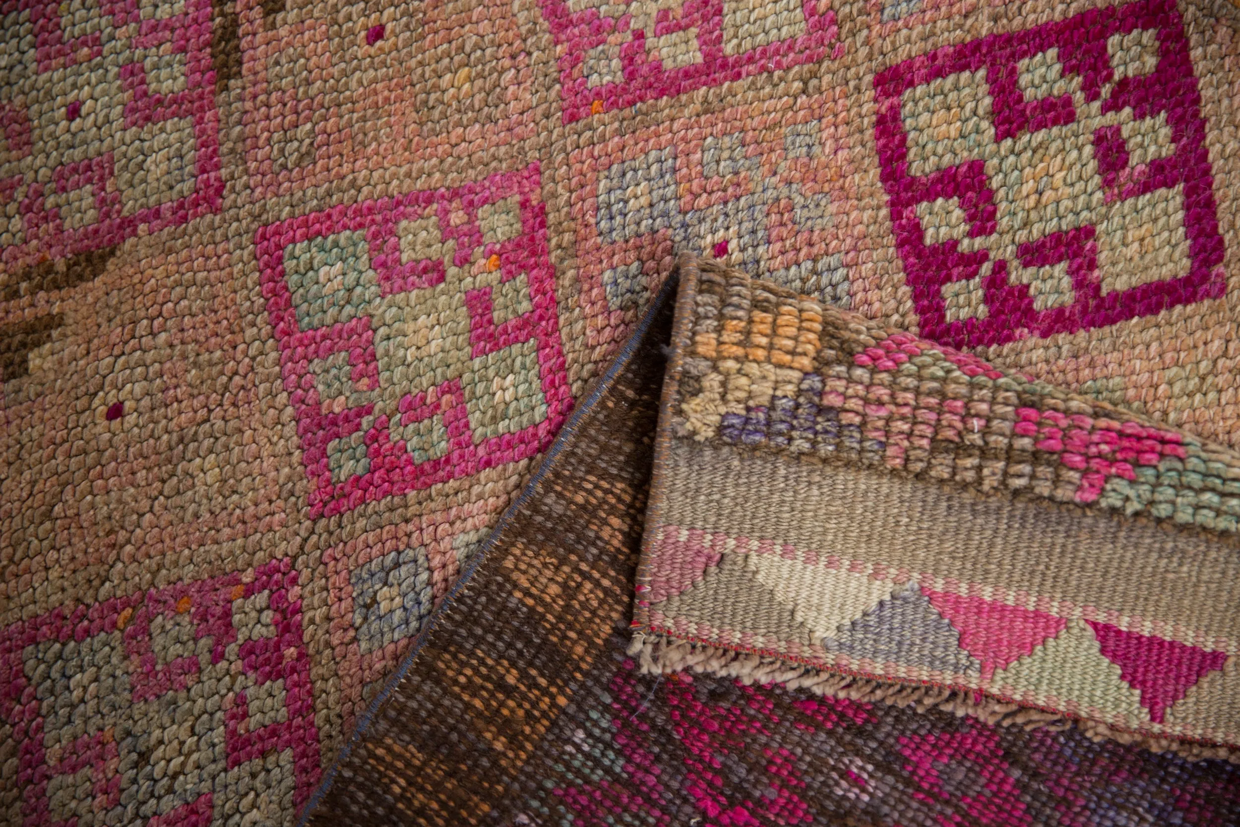 2.5x12.5 Vintage Distressed Kurd Rug Runner