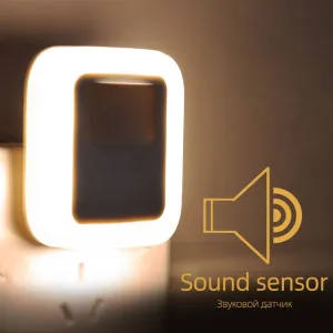 2pcs Night Light Motion Sound and Light Sensor Bedroom Decor
