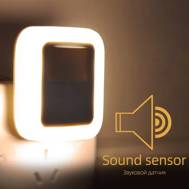 2pcs Night Light Motion Sound and Light Sensor Bedroom Decor