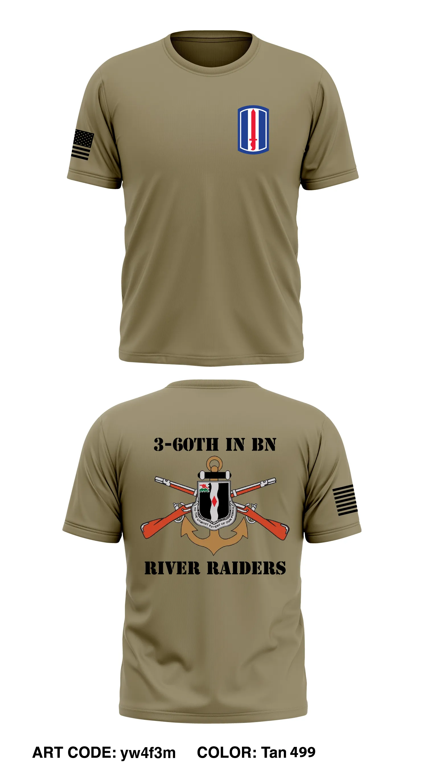 3-60th IN BN Core Men's SS Performance Tee - yw4f3m