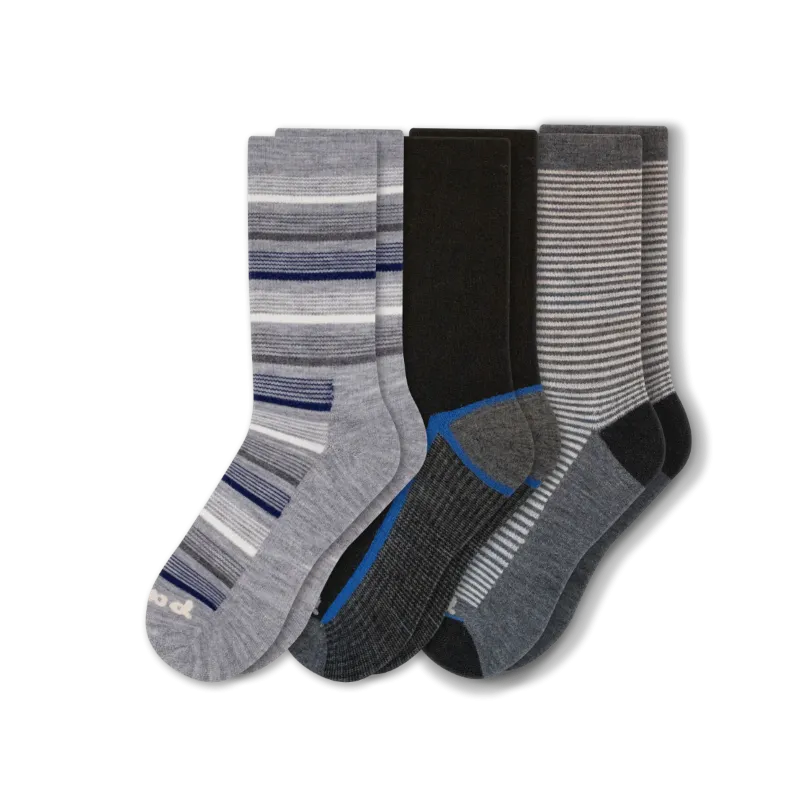 3 Pack - Men's Light-Weight Crew Pacas Socks