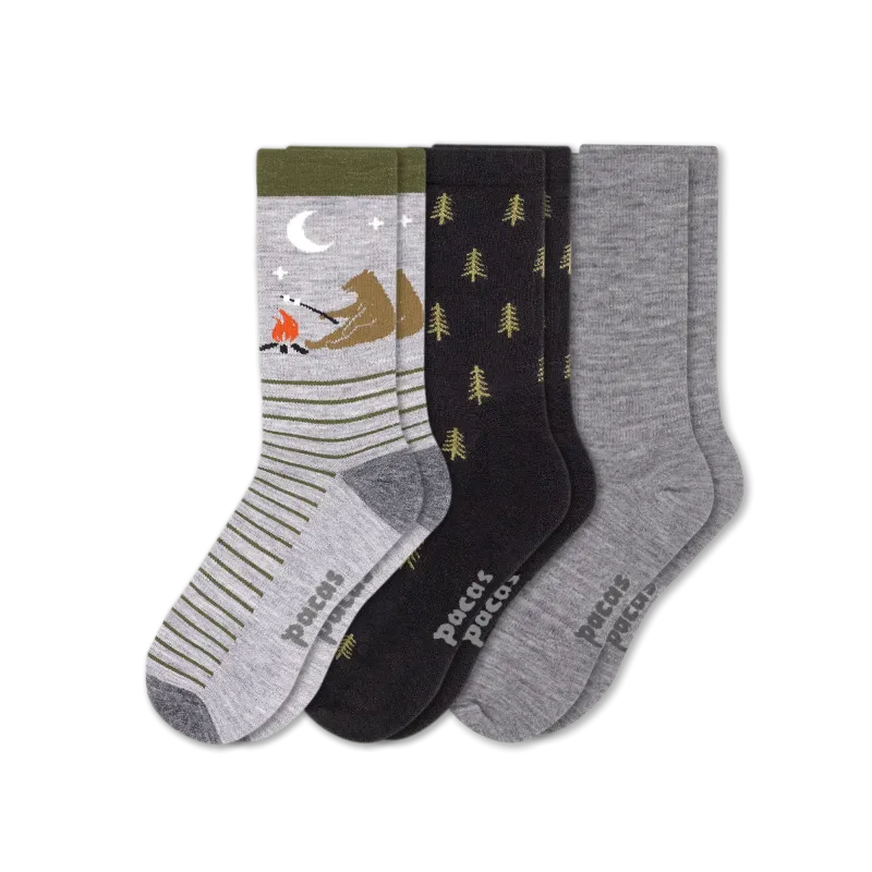 3 Pack - Men's Light-Weight Crew Pacas Socks