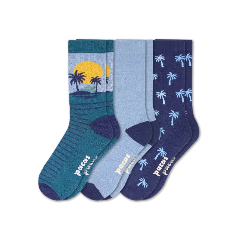 3 Pack - Men's Light-Weight Crew Pacas Socks