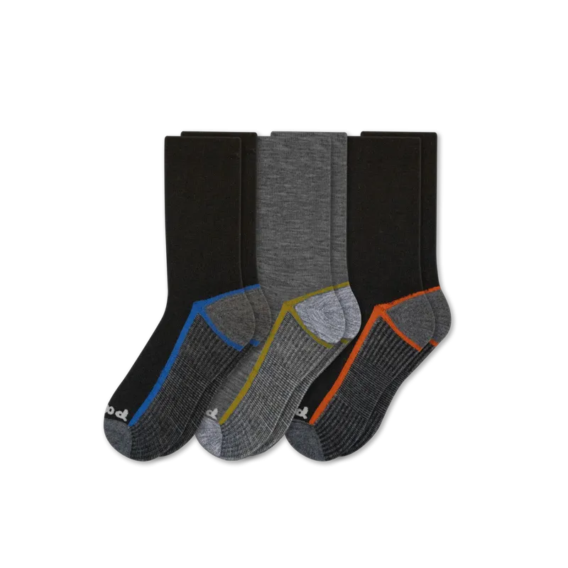 3 Pack - Men's Light-Weight Crew Pacas Socks
