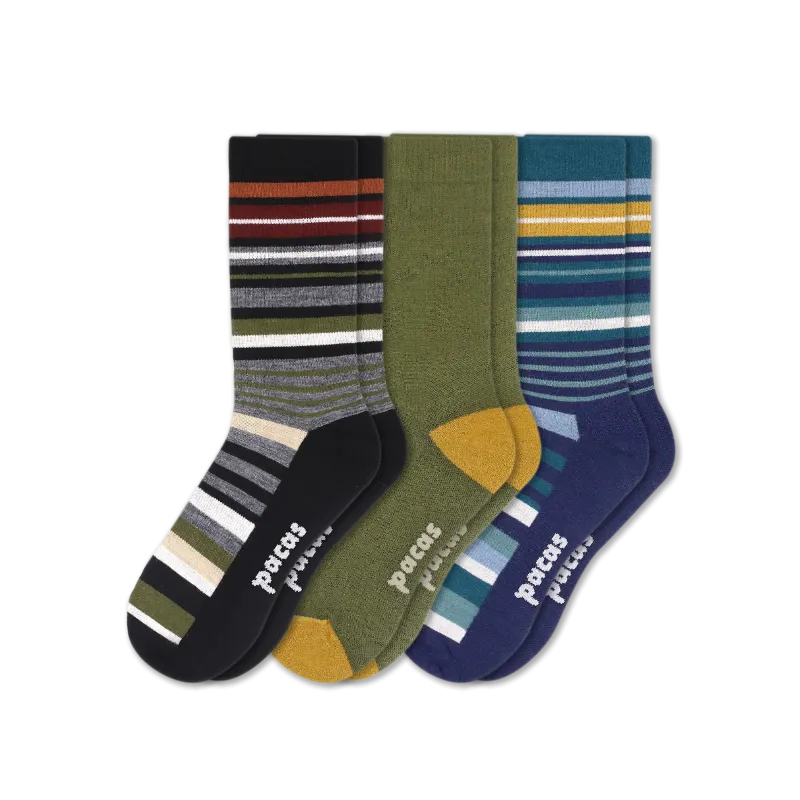 3 Pack - Men's Light-Weight Crew Pacas Socks