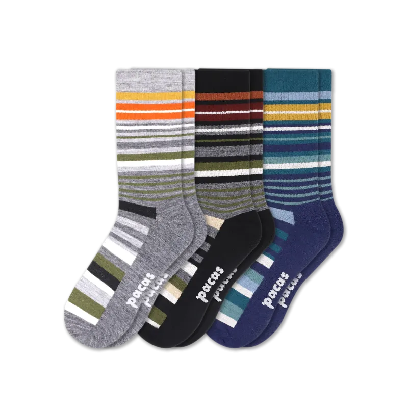 3 Pack - Men's Light-Weight Crew Pacas Socks