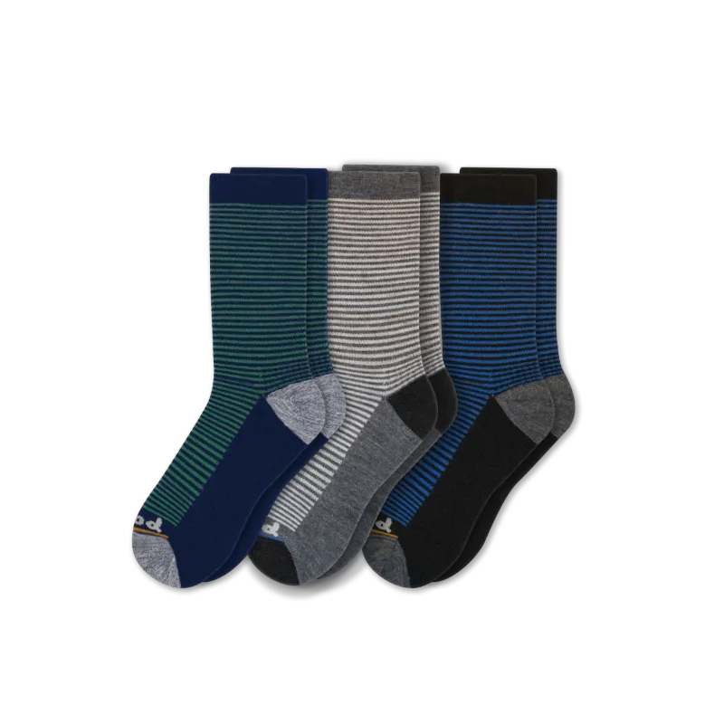 3 Pack - Men's Light-Weight Crew Pacas Socks
