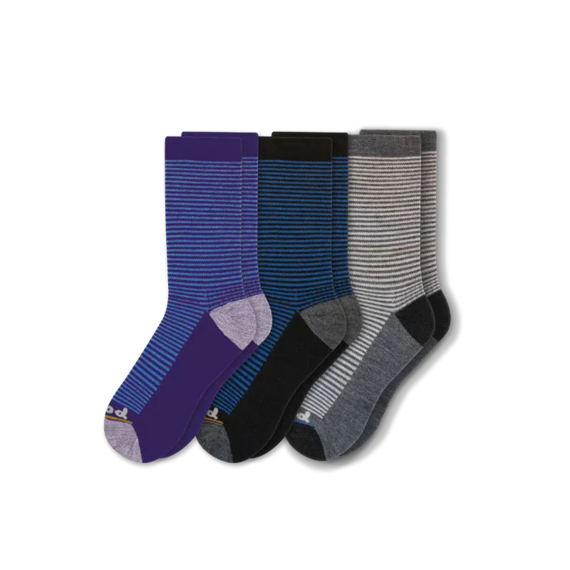 3 Pack - Men's Light-Weight Crew Pacas Socks