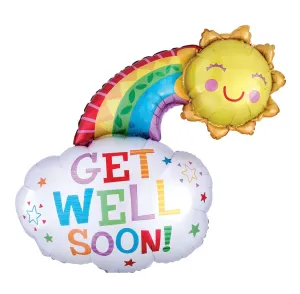 30" Get Well Rainbow Jumbo Foil Balloon