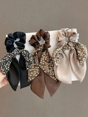 3pcs Simple Ponytail Bow Ribbon Headband- FD ⚡