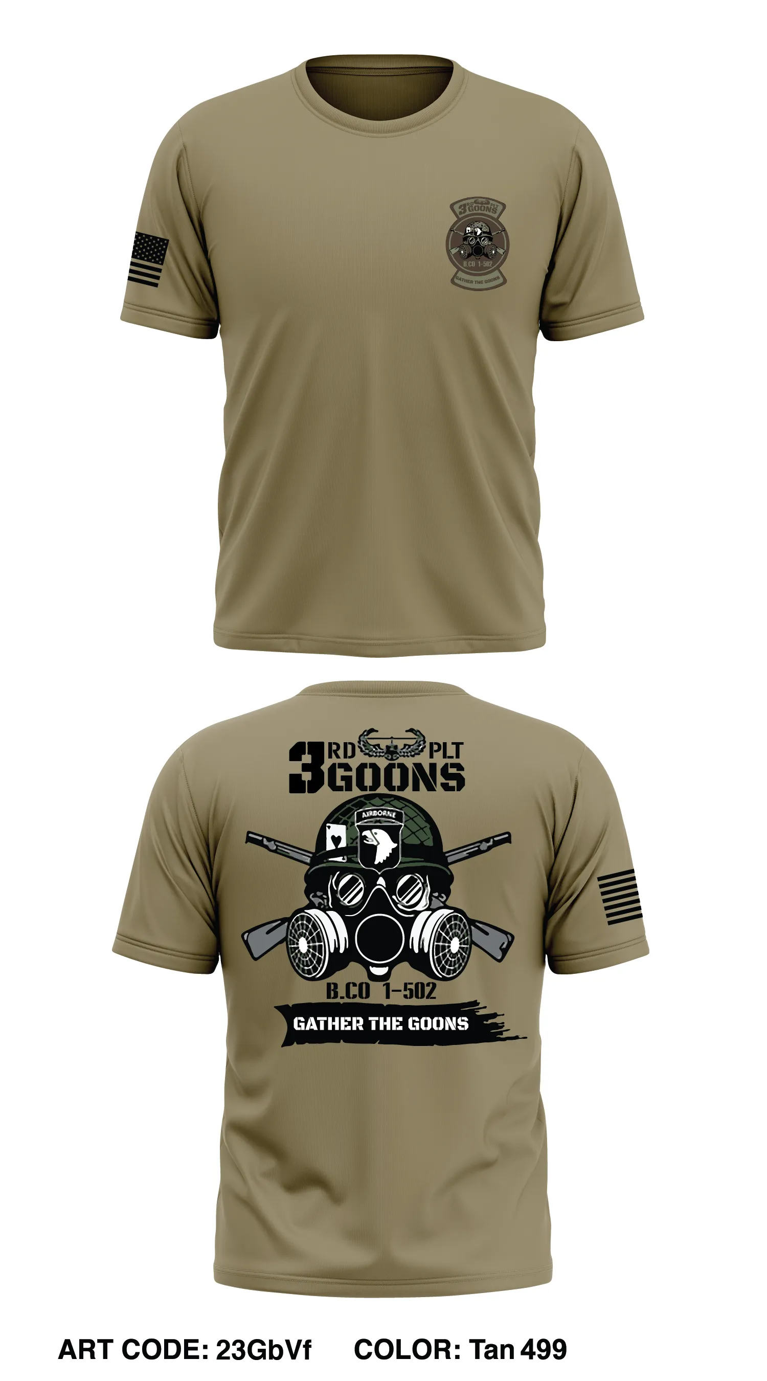 3rd PLT, B Co, 1-502D IN REGT Store 1 Core Men's SS Performance Tee - 23GbVf