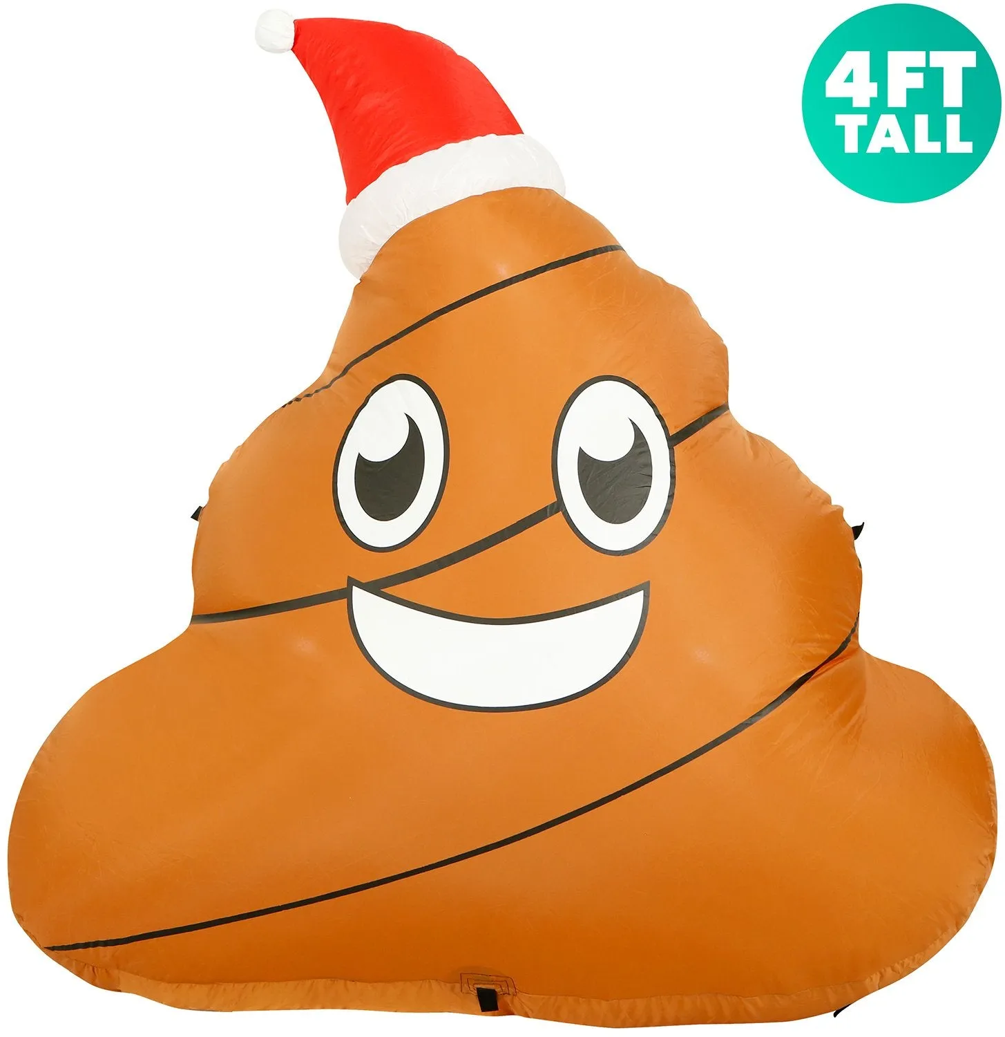 4 ft Inflatable Christmas Poop Outdoor Decoration with LED Lights, Fan, and Stakes