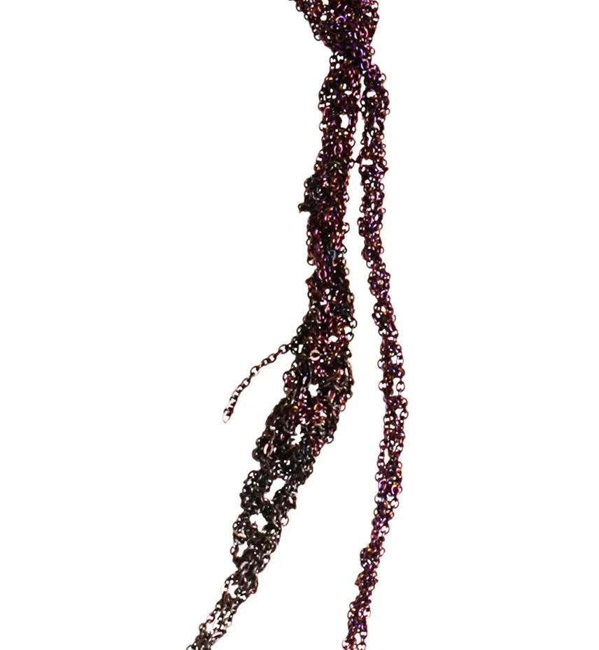 4-Tone Simple Necklace in Chocolate and Iris