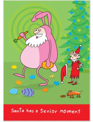 408 Santa's Senior Moment (Christmas Card, Easter Card)