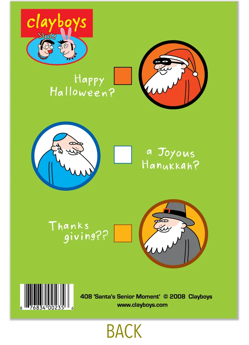 408 Santa's Senior Moment (Christmas Card, Easter Card)