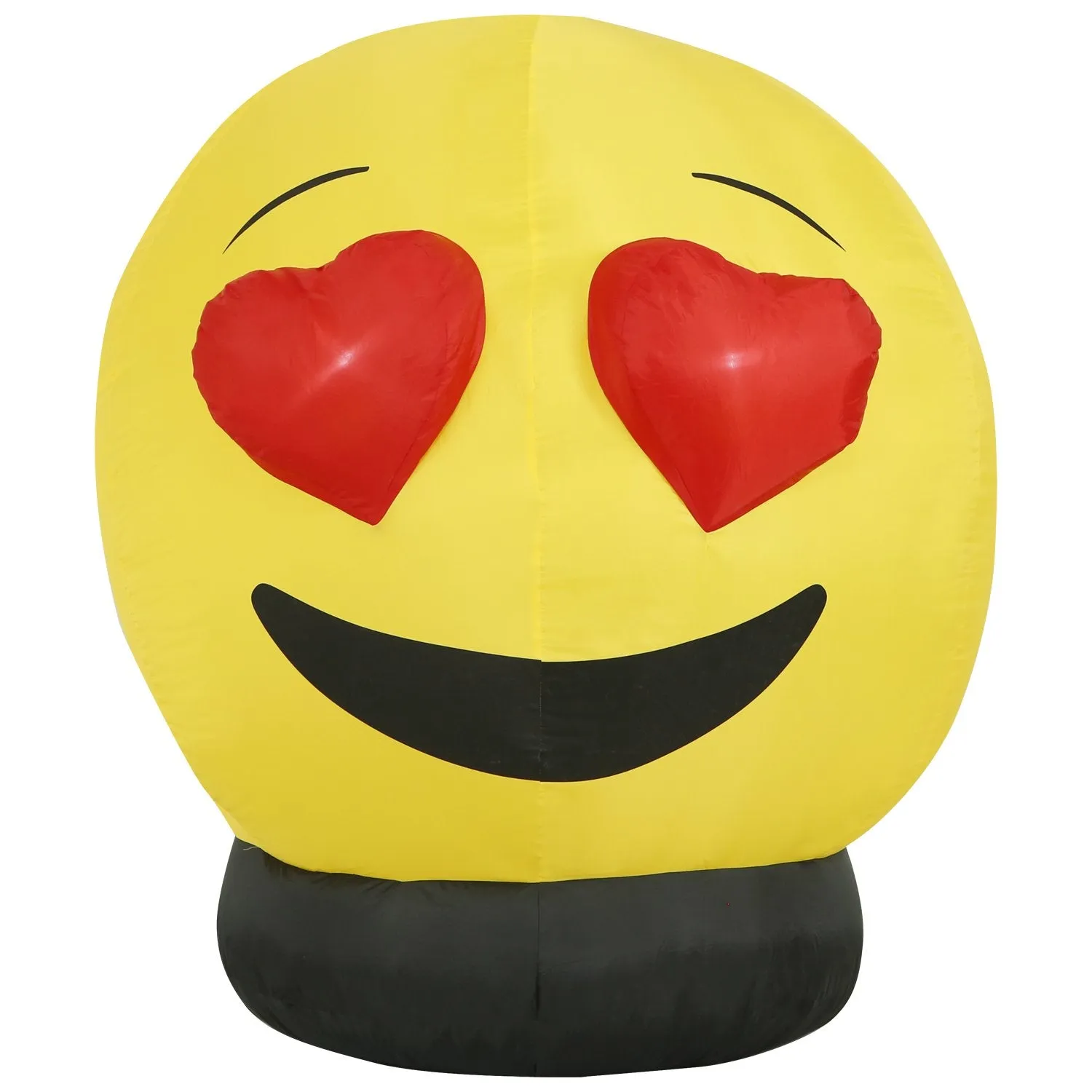 4.5 Ft Heart Eyes Emoji Inflatable Yard Decoration with Built-in Bulbs, Tie-Downs, and Fan