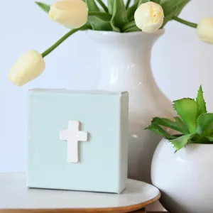 4"x4" Clay Cross Canvas Blue