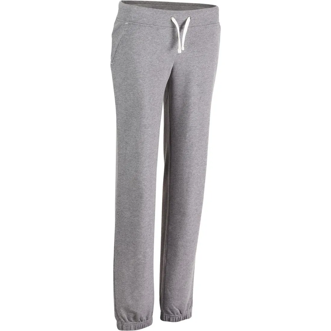 500 Women's Regular-Fit Gym Stretching Bottoms - Light Mottled Grey