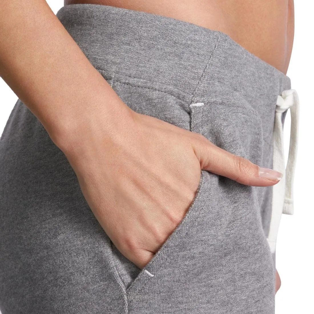 500 Women's Regular-Fit Gym Stretching Bottoms - Light Mottled Grey