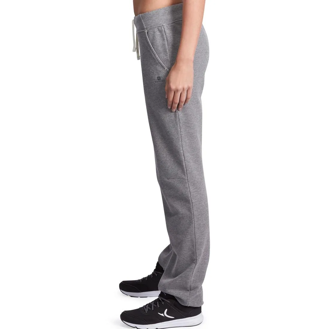 500 Women's Regular-Fit Gym Stretching Bottoms - Light Mottled Grey