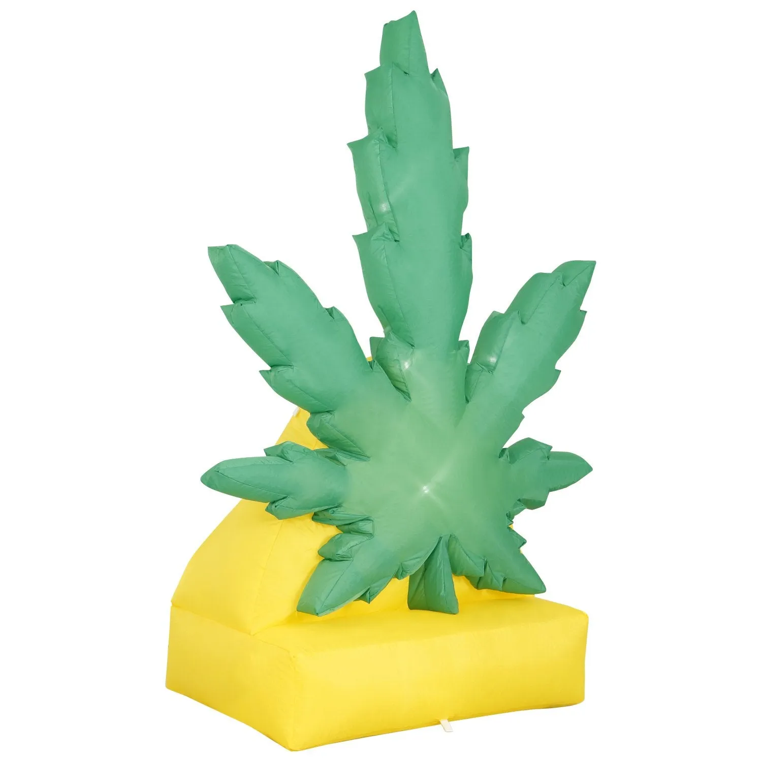 6 Ft Giant Pot Leaf Inflatable Yard Decoration with Built-in Bulbs, Tie-Downs, and Powerful Fan