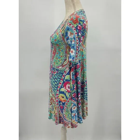 84. Cynthia Rowley Paisley Print Tunic Dress Size Small - Boho Summer Vibes