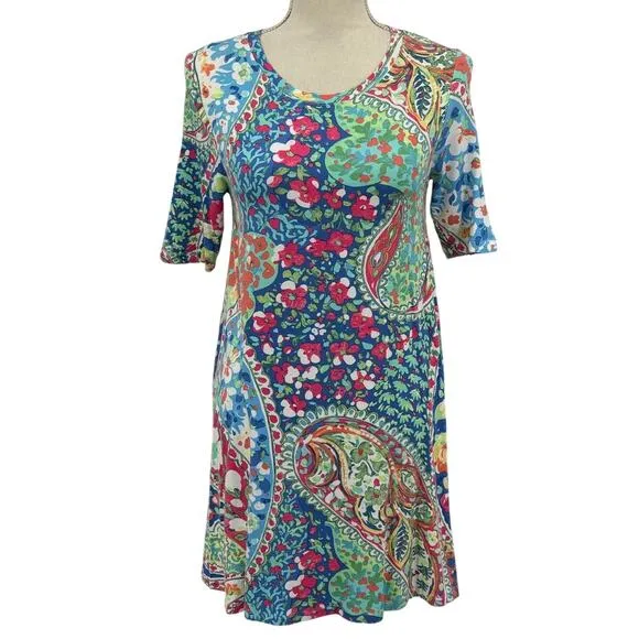84. Cynthia Rowley Paisley Print Tunic Dress Size Small - Boho Summer Vibes