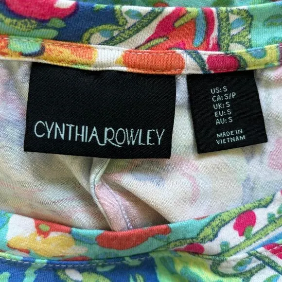 84. Cynthia Rowley Paisley Print Tunic Dress Size Small - Boho Summer Vibes